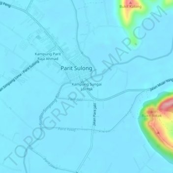 Kampung Sungai Lontok topographic map, elevation, terrain