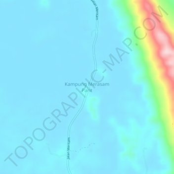 Kampung Merasam Parit topographic map, elevation, terrain