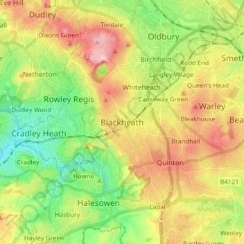 Blackheath topographic map, elevation, terrain