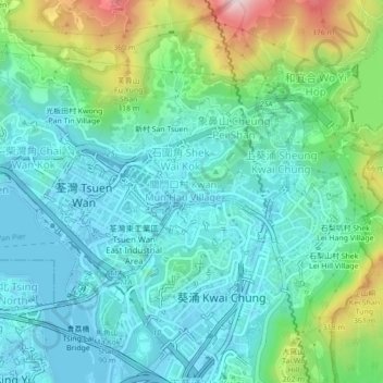 Yeung Uk Village topographic map, elevation, terrain