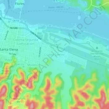 Ciudad Satelite topographic map, elevation, terrain
