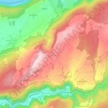 Lomont-sur-Crête topographic map, elevation, terrain