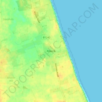 Atwick topographic map, elevation, terrain