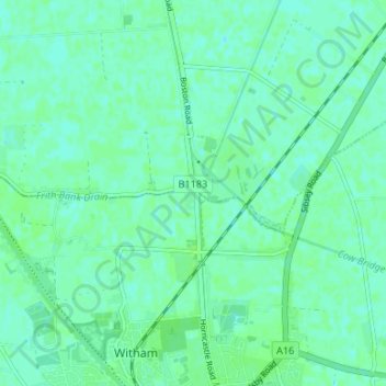 Cowbridge topographic map, elevation, terrain