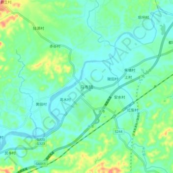 Mashi topographic map, elevation, terrain