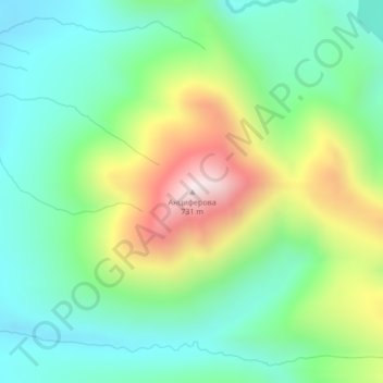 Antsiferova topographic map, elevation, terrain