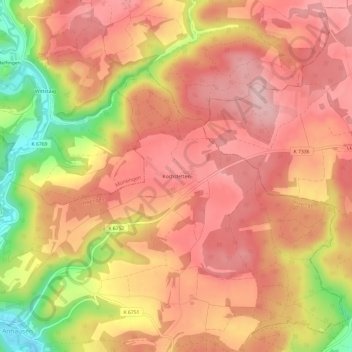 Kochstetten topographic map, elevation, terrain