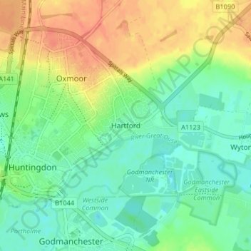 Hartford topographic map, elevation, terrain