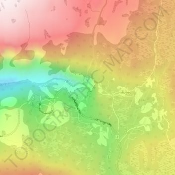 Vøringsfossen topographic map, elevation, terrain