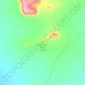 Chimney Rock topographic map, elevation, terrain