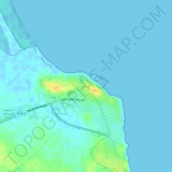 Hergla topographic map, elevation, terrain