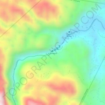 Semuc Champey topographic map, elevation, terrain