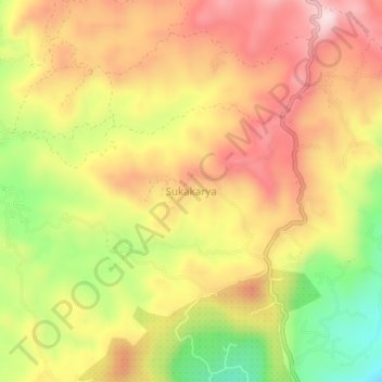 Sukakarya topographic map, elevation, terrain