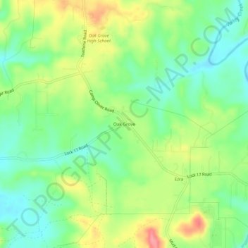 Oak Grove topographic map, elevation, terrain