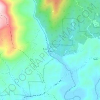 Brown Mountain Beach topographic map, elevation, terrain