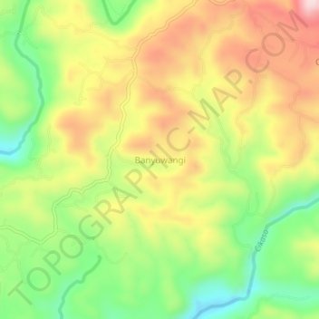 Banyuwangi topographic map, elevation, terrain