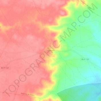 Guzmán topographic map, elevation, terrain