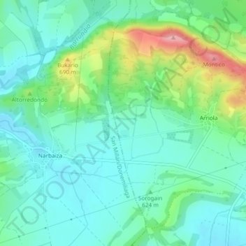 Granada topographic map, elevation, terrain