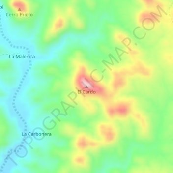 El Cardo topographic map, elevation, terrain