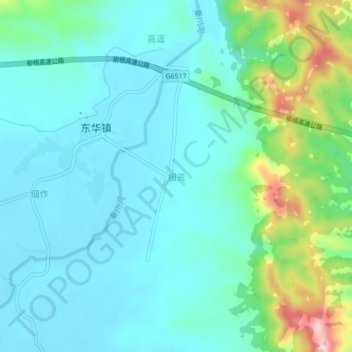 相资 topographic map, elevation, terrain