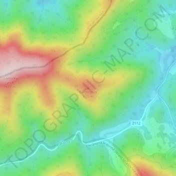 Bartošová topographic map, elevation, terrain