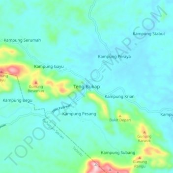 Teng Bukap topographic map, elevation, terrain