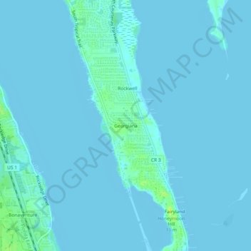 Georgiana topographic map, elevation, terrain