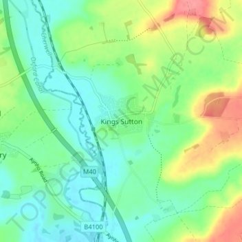 Kings Sutton topographic map, elevation, terrain