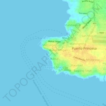 Kalipay topographic map, elevation, terrain