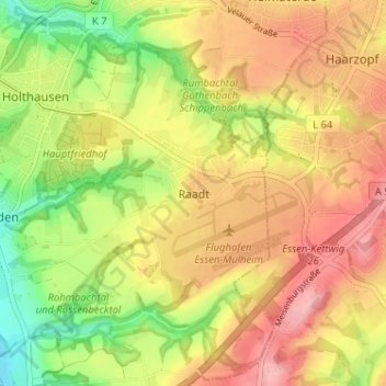 Rechtsruhr-Süd topographic map, elevation, terrain