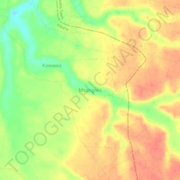 Msongola topographic map, elevation, terrain