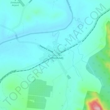 Dimbulah topographic map, elevation, terrain