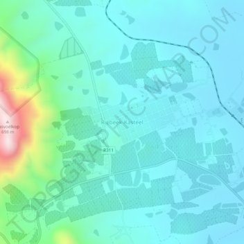 Riebeek-Kasteel topographic map, elevation, terrain