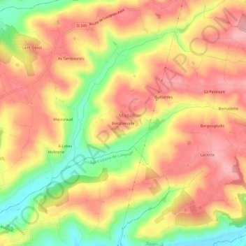 Boissonnade topographic map, elevation, terrain