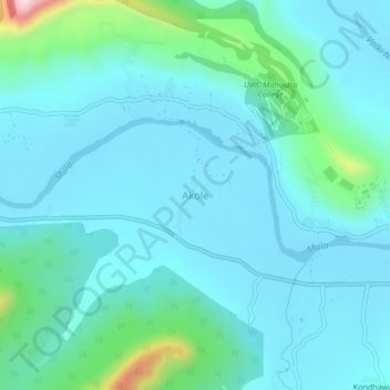 Akole topographic map, elevation, terrain