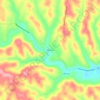 Warnock topographic map, elevation, terrain