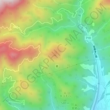 シダンゴ山 topographic map, elevation, terrain