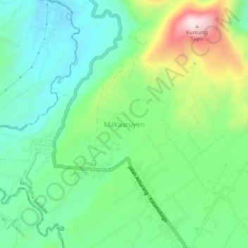 Makaaruyen topographic map, elevation, terrain