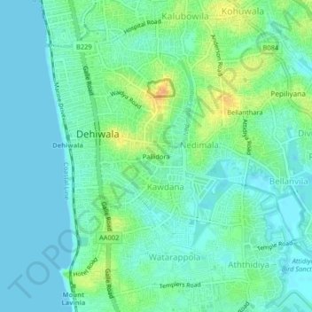 Pallidora topographic map, elevation, terrain