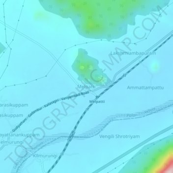 Melpatti topographic map, elevation, terrain