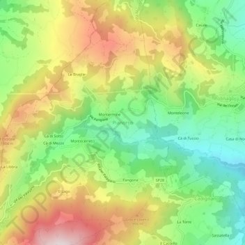 Pianorso topographic map, elevation, terrain