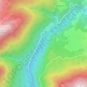 Tiefenbachklamm topographic map, elevation, terrain