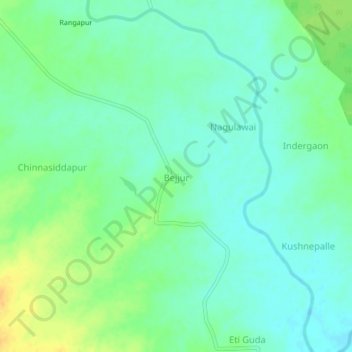 Bejjur topographic map, elevation, terrain