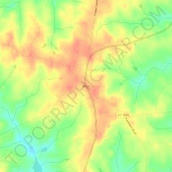 Afton topographic map, elevation, terrain