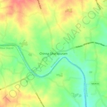 Chinna Dharapuram topographic map, elevation, terrain