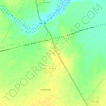 Khuri Khurd topographic map, elevation, terrain