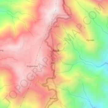 Sayangan topographic map, elevation, terrain