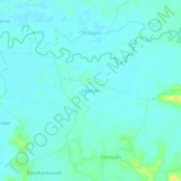 Idaman topographic map, elevation, terrain