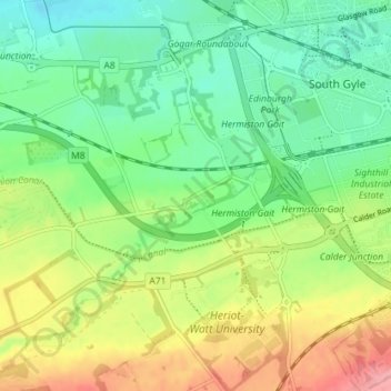 Gogarbank topographic map, elevation, terrain