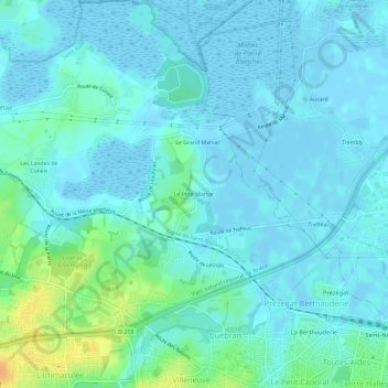 Le Petit Marsac topographic map, elevation, terrain